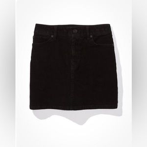 Black corduroy mini skirt